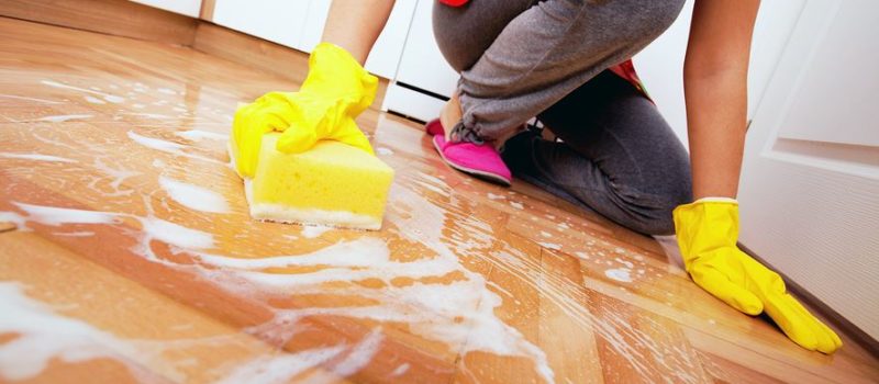 cleaning a house